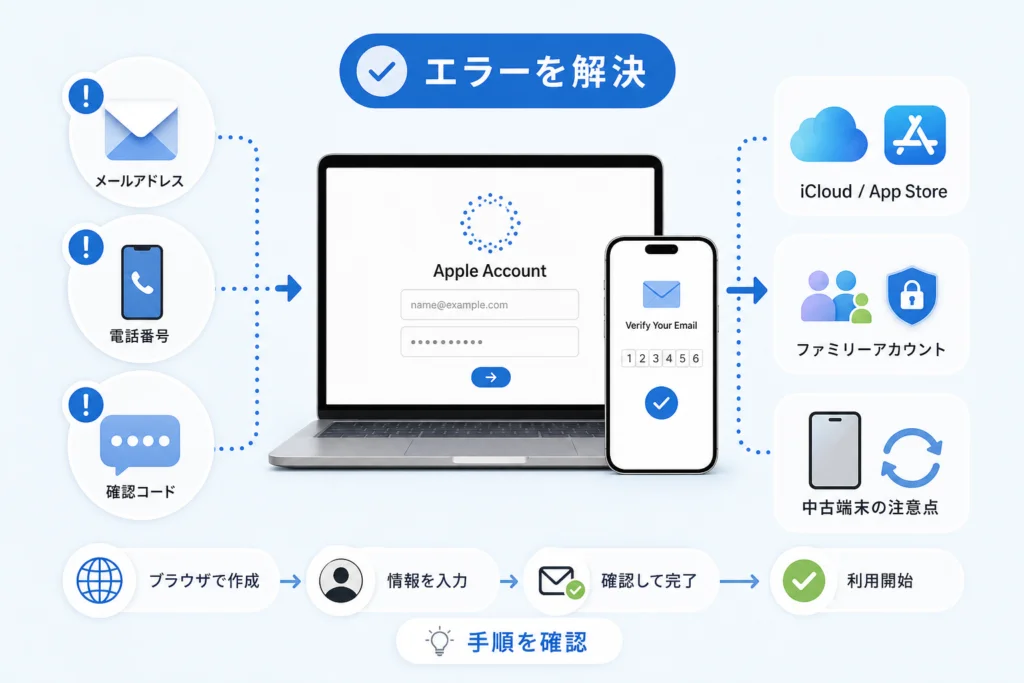 メールアドレス・電話番号・確認コードのエラーを解決する