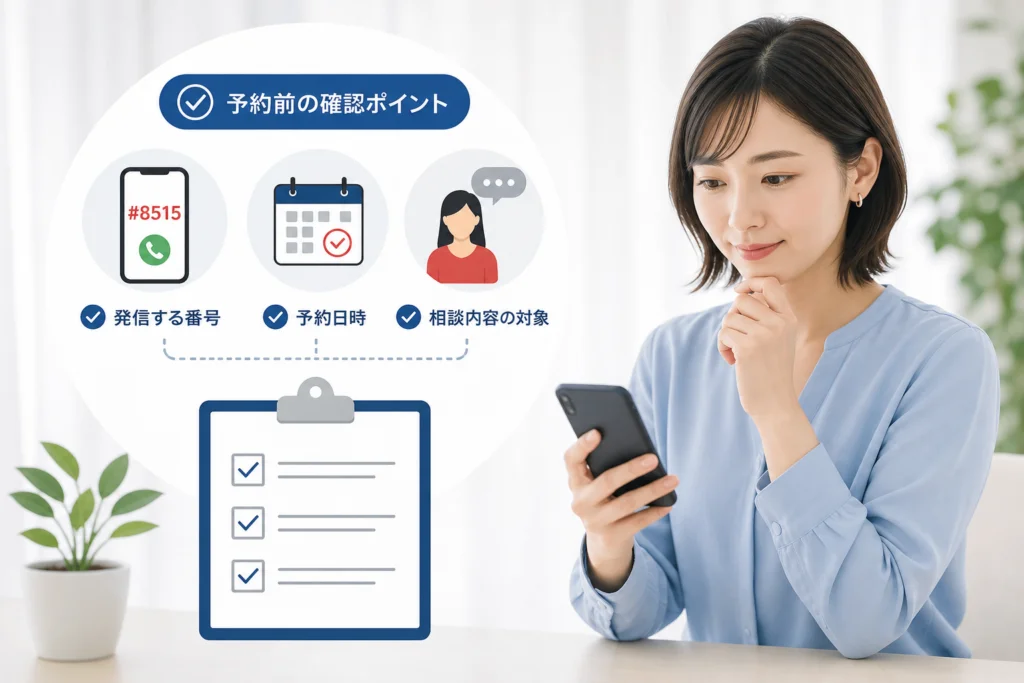 予約前に確認する利用条件と対象の相談内容