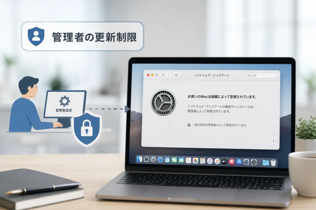 会社・学校のMacは管理者による更新制限を確認する