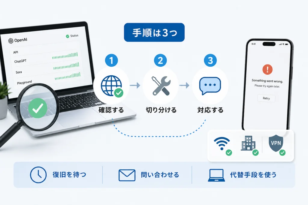 公式障害が見つからないときの対処手順:PC・スマホ