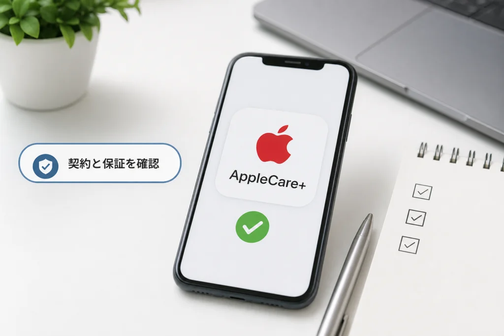 手続き前にAppleCare+の契約と保証状況を確認する
