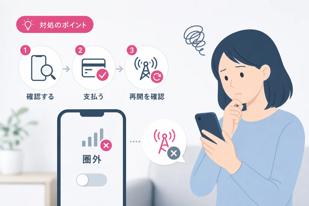 支払ったのに再開しない・圏外が続くときの対処