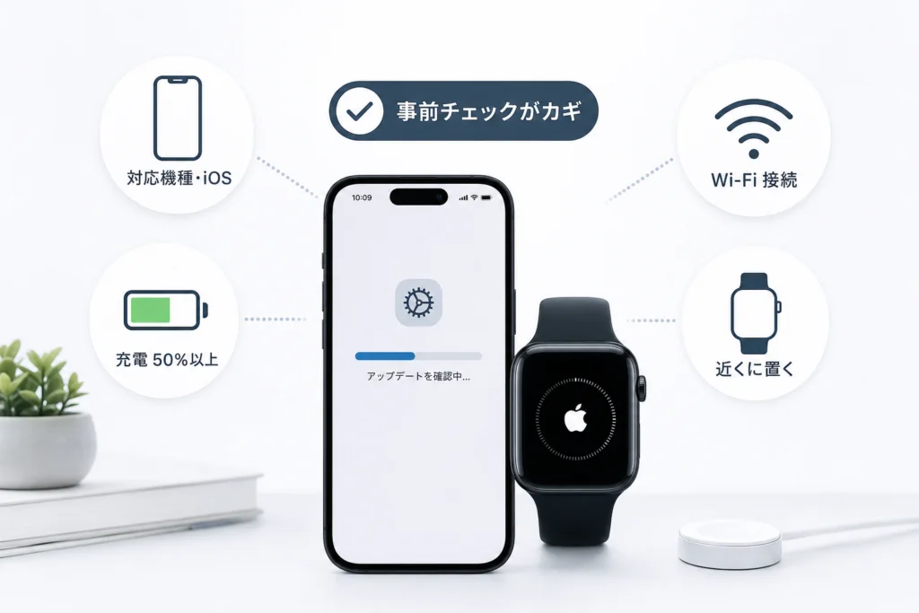 更新前に対応機種・iOS・充電・接続条件を確認する