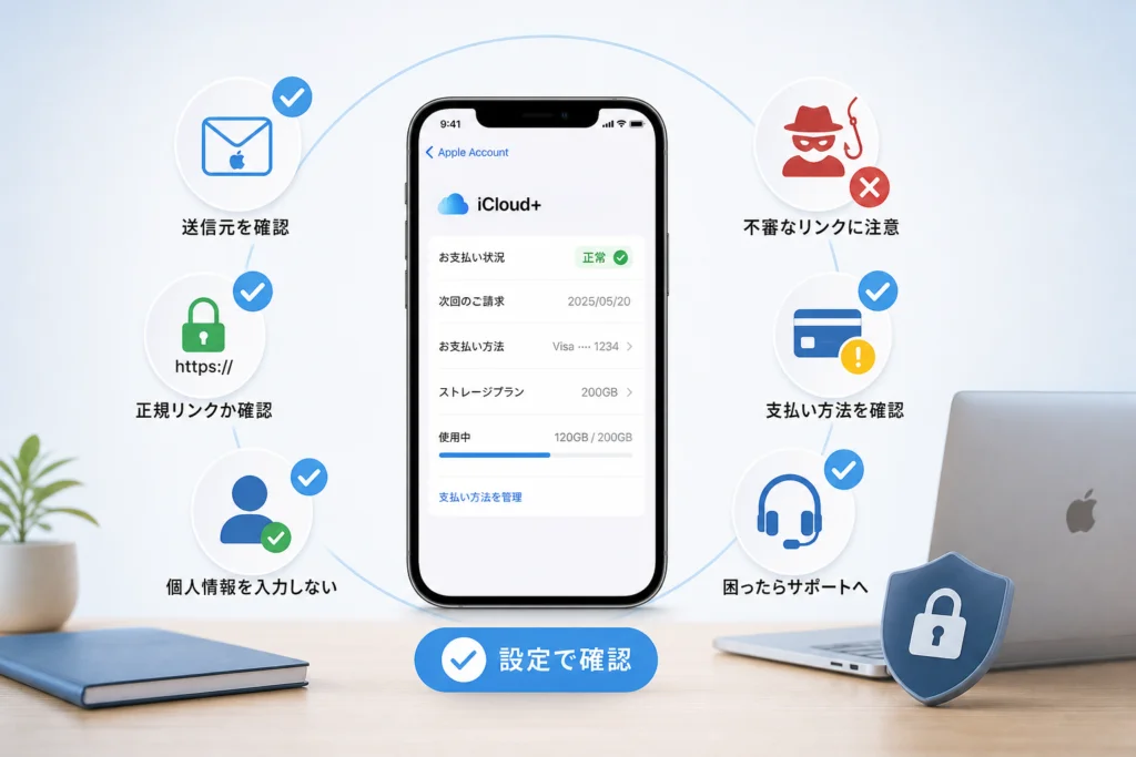 本物の請求通知とフィッシング詐欺を見分ける確認ポイント