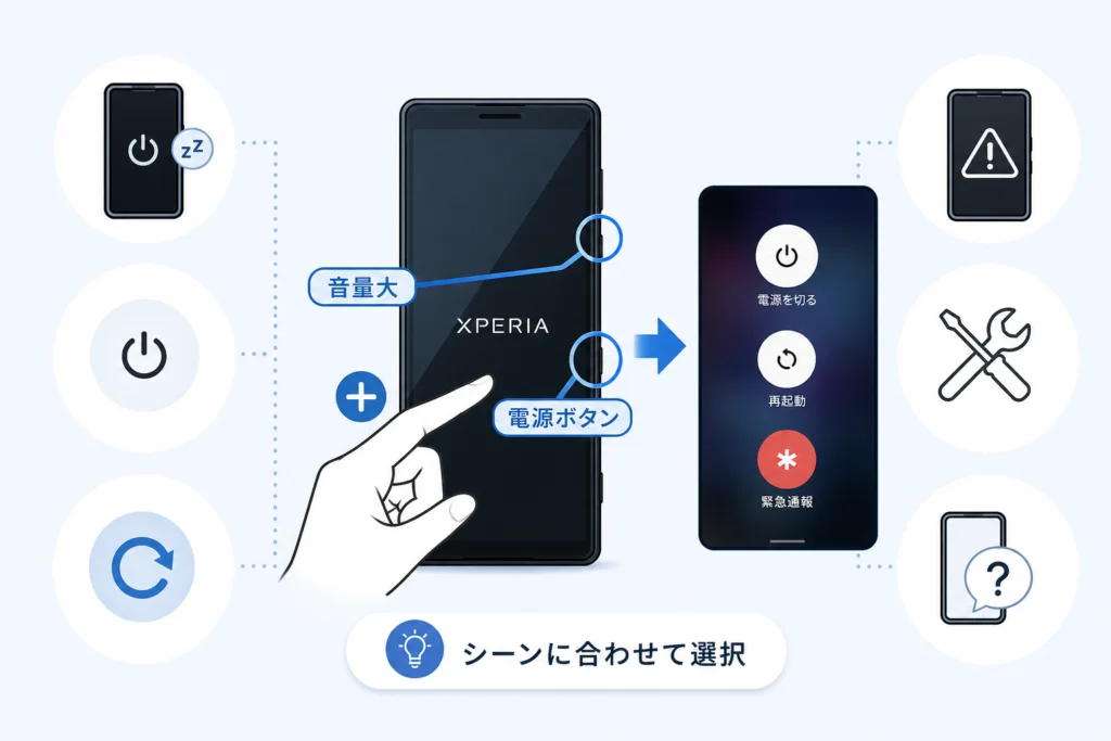 画面だけで電源を切る方法