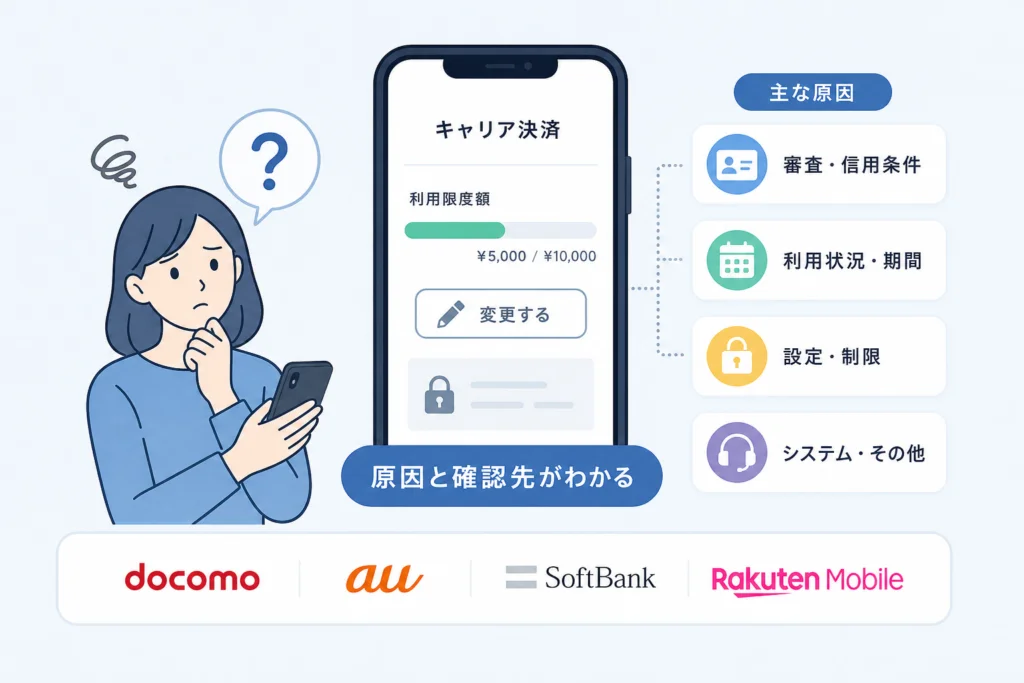 症状別に分かる｜限度額を変更できない原因と確認先