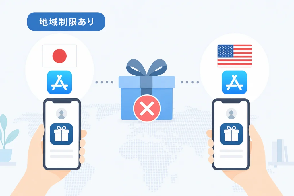 相手の国・地域が違うとギフトを利用できない