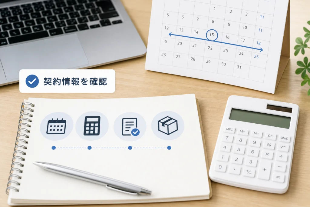 解約金がかからない更新期間と、確認しておく契約情報