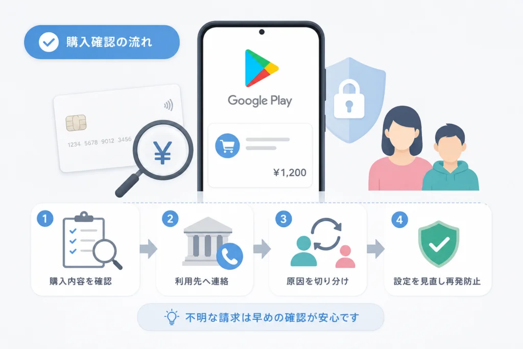 身に覚えのない請求がGoogle Playの購入か確認する