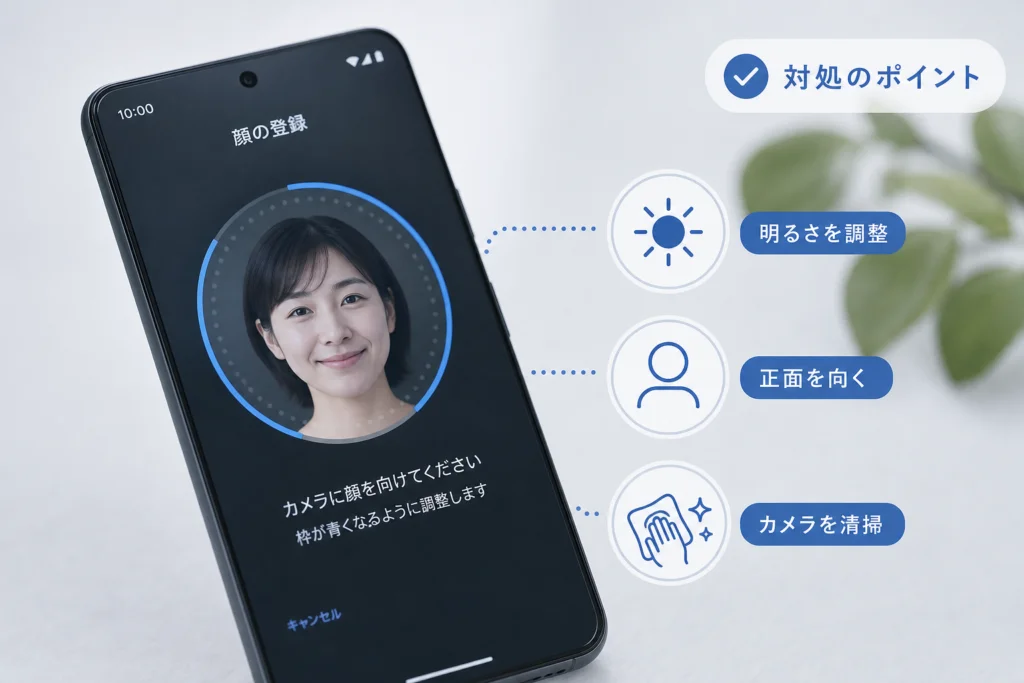 顔を登録できない・登録途中で止まるときの対処法