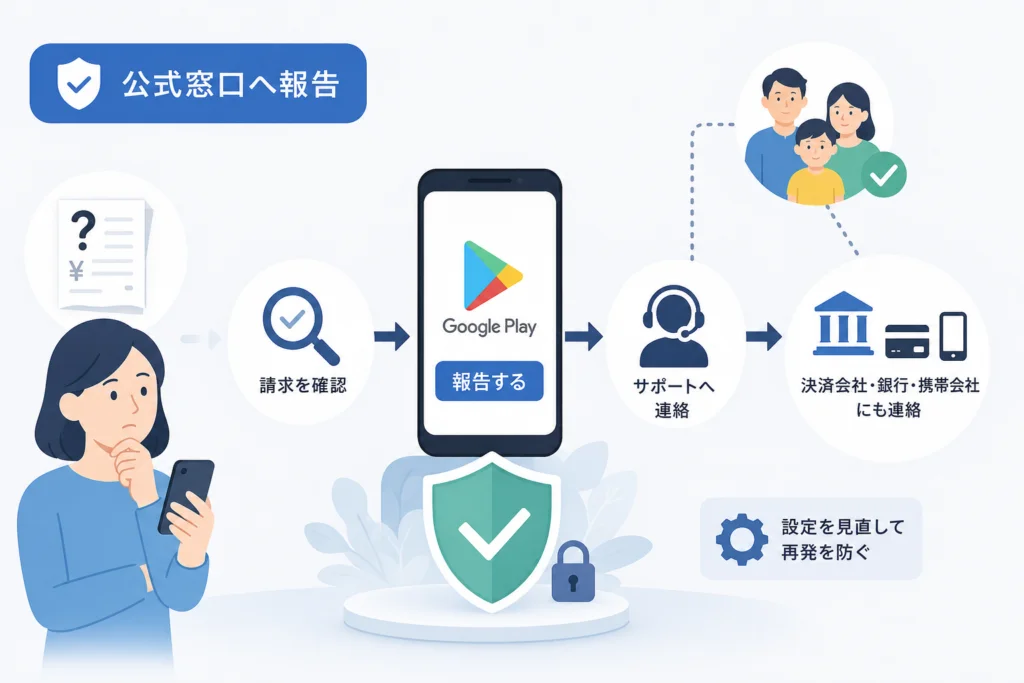 Google Playの不正請求を公式窓口に報告する手順