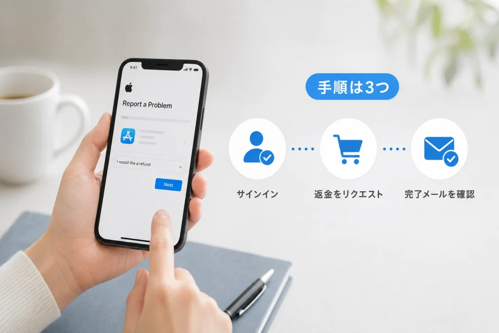 iPhoneでAppleにアプリ購入の返金を申請する方法