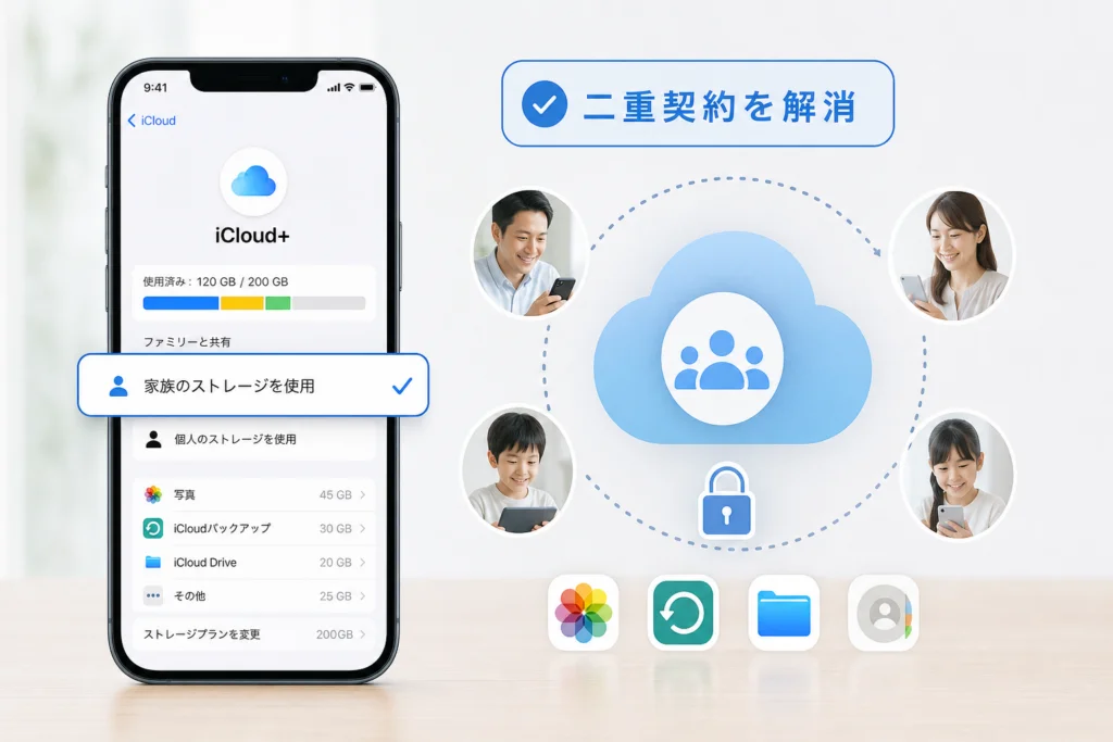 iPhoneでiCloud+の二重契約を解消する手順