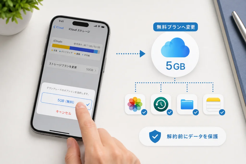 iPhone・iPadでiCloudストレージを解約する方法