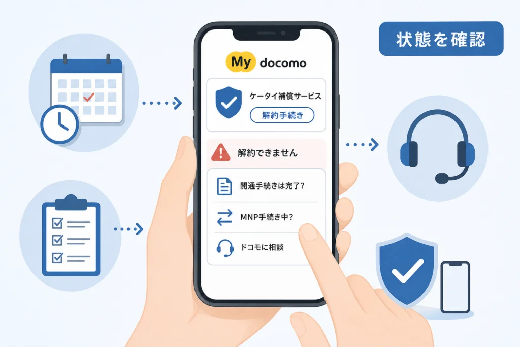 My docomoで解約できないときは、開通・MNPの状態を確認