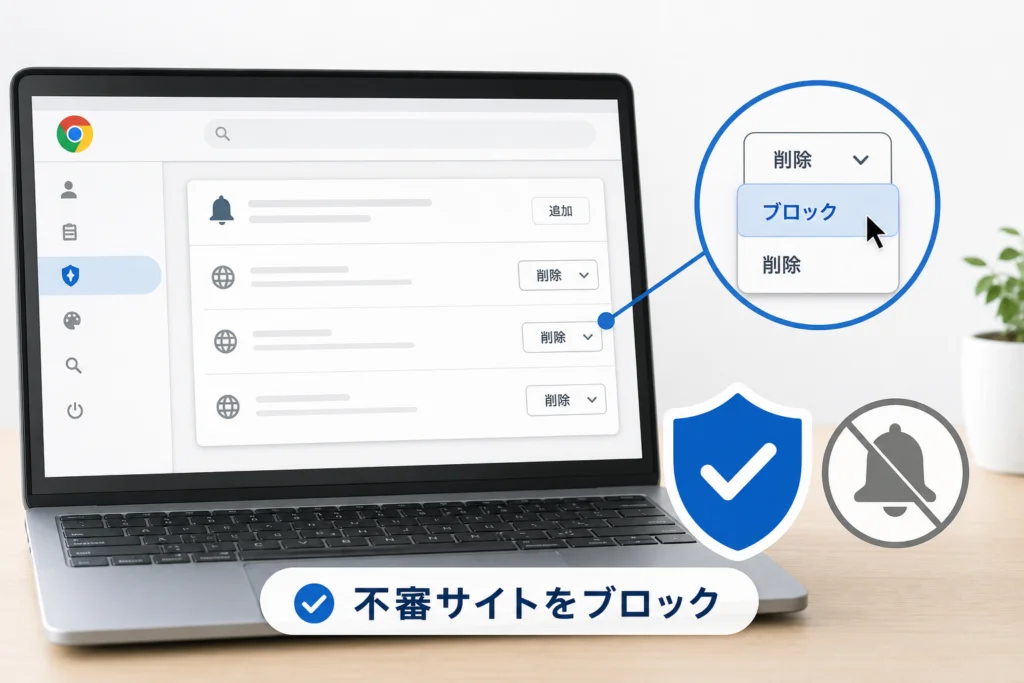 PC版Chromeで通知許可を解除する手順:Windows・Mac