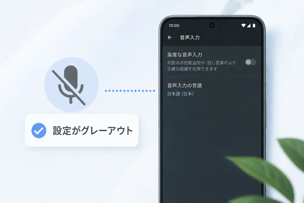 Pixelで高度な音声入力が使えない・設定がグレーアウトする場合